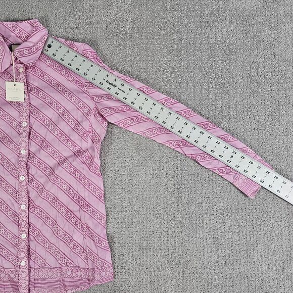 NWT Bell By Alicia Bell Button Up Shirt Silk Blend Womens Size 4 Pink - Picture 8 of 10
